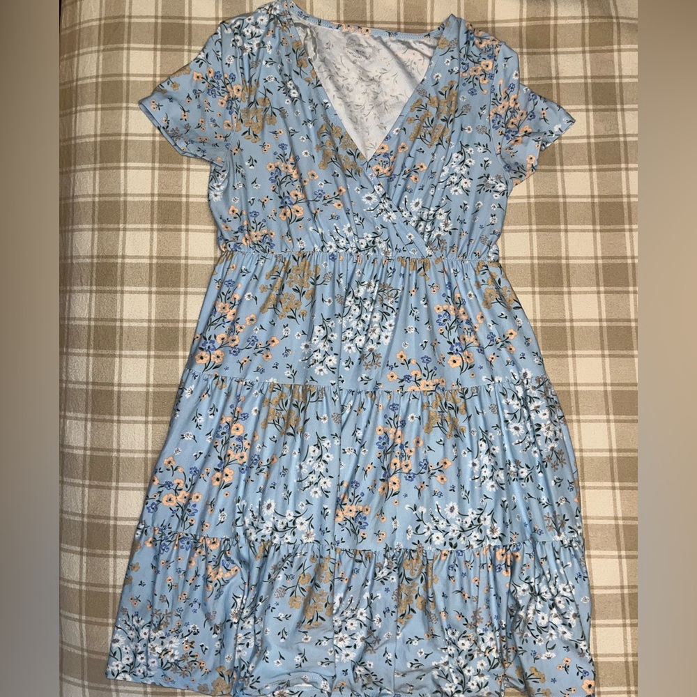 No Boundaries Light Blue Floral Dress